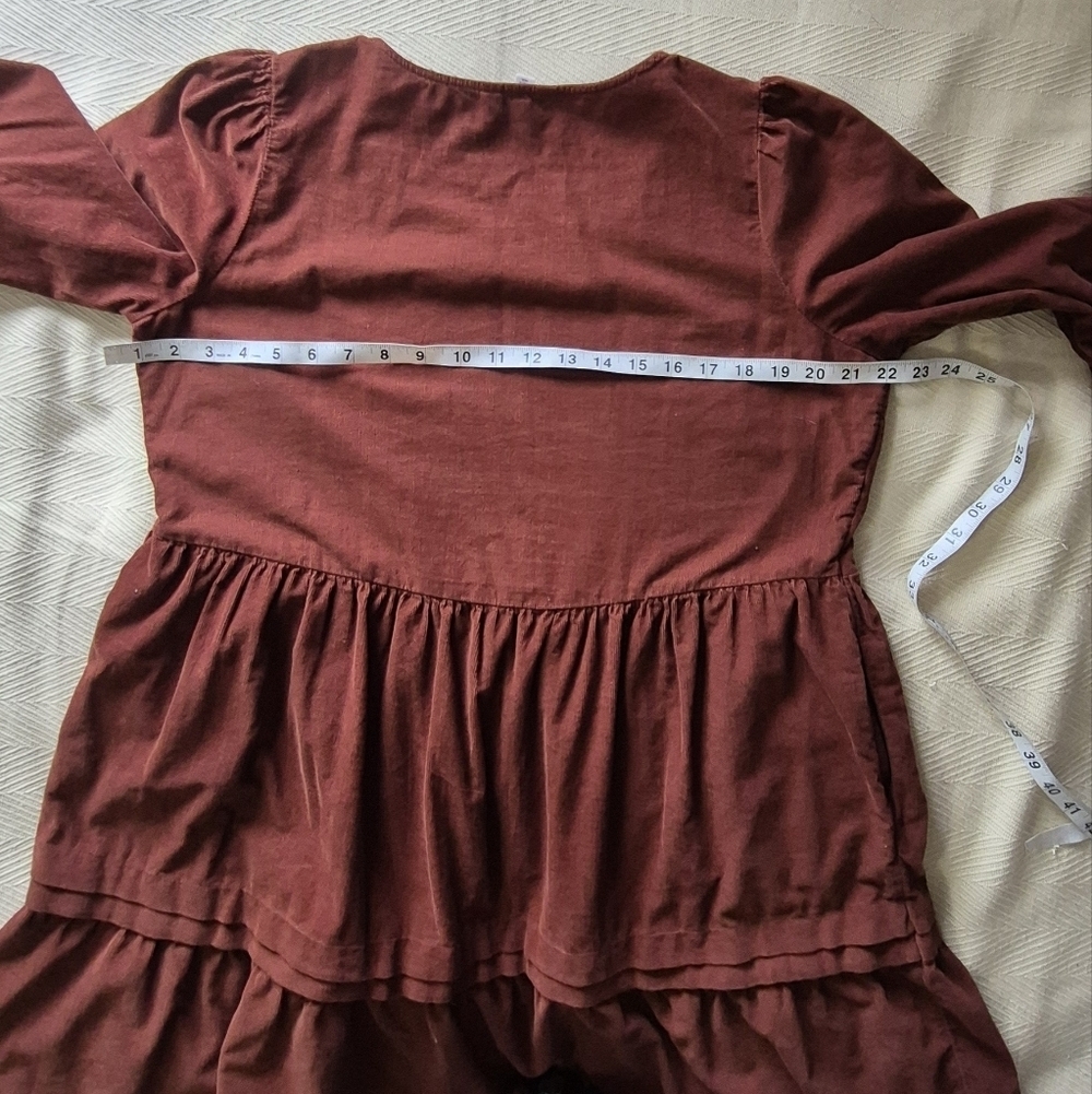 Rust Brown Women's Tiered Dress - Picture 4 of 7